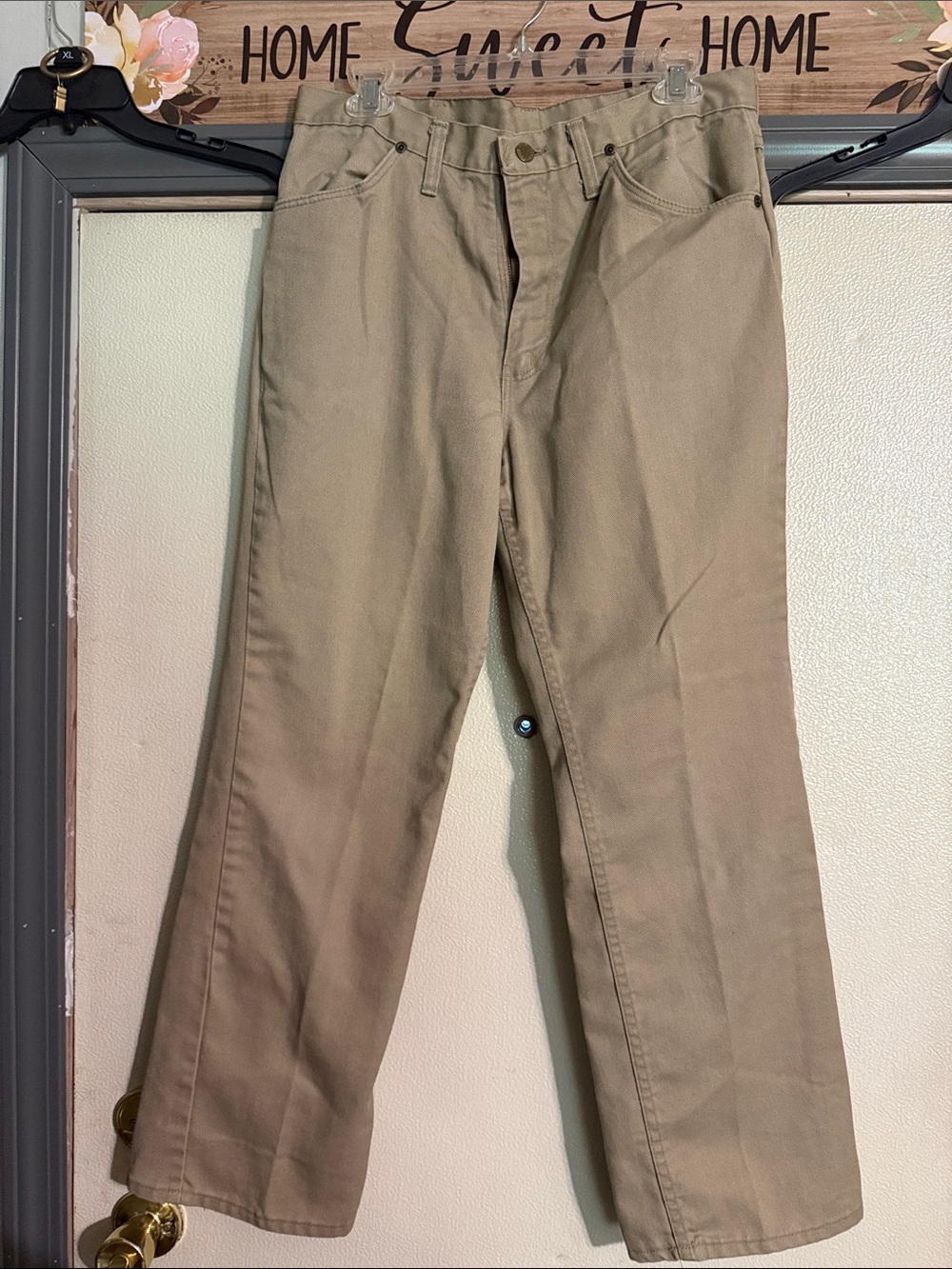 Vintage Rustler Men's Khaki Straight-Leg Chinos - Light Tan